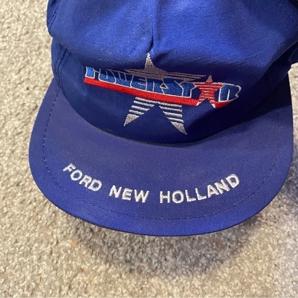 Vintage Powerstar Ford New Holland Snap Back Embroidered Hat Tractor Agriculture